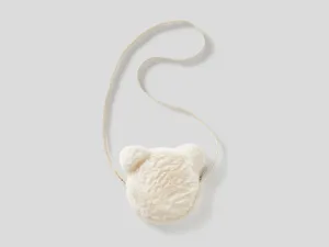 Womens Fleece Teddy Bear Shaped Side Sling Bag