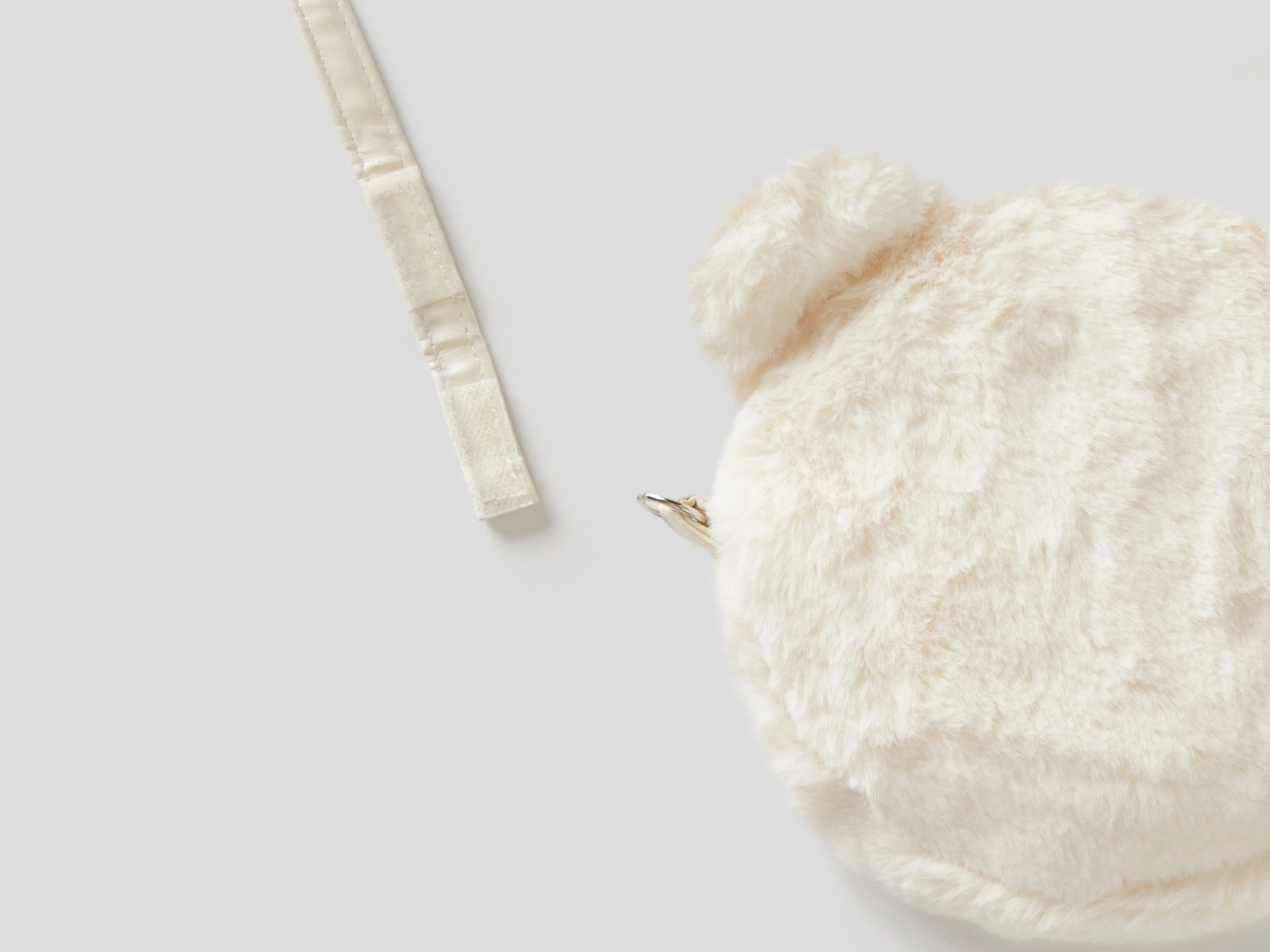 Womens Fleece Teddy Bear Shaped Side Sling Bag