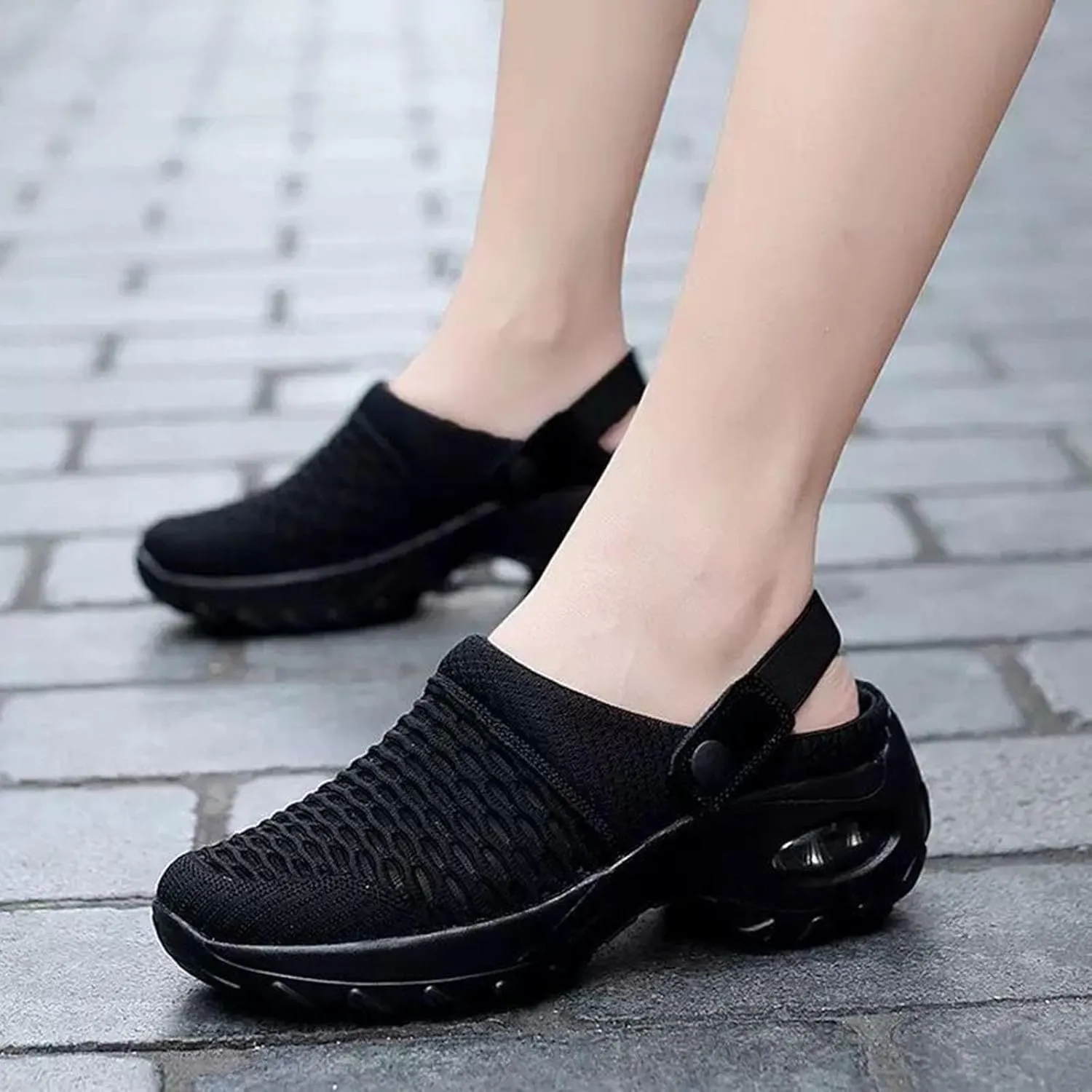 Women's Sandals 2025 Lightweight Sandals with Air Cushion Summer Air Cushion Platform Outdoor Dressy Slippers Walking Shoes Comfortable Breathable Walking Casual Mules Trendy Sneaker 2025