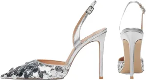 Women's Single Strap Sandals, Sequined Pointed Toe Thin Heel Luxury