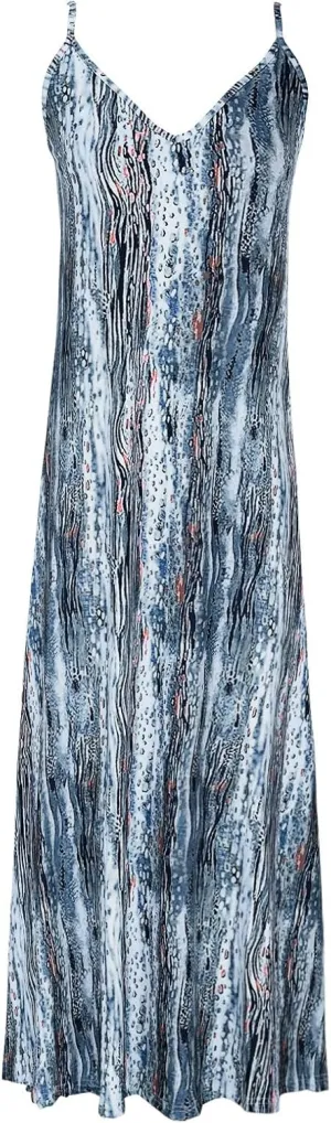 Womens Summer Maxi Dress Casual Boho Floral Spaghetti Strap Beach Coverups Fashion Long Flowy Vacation Sundress
