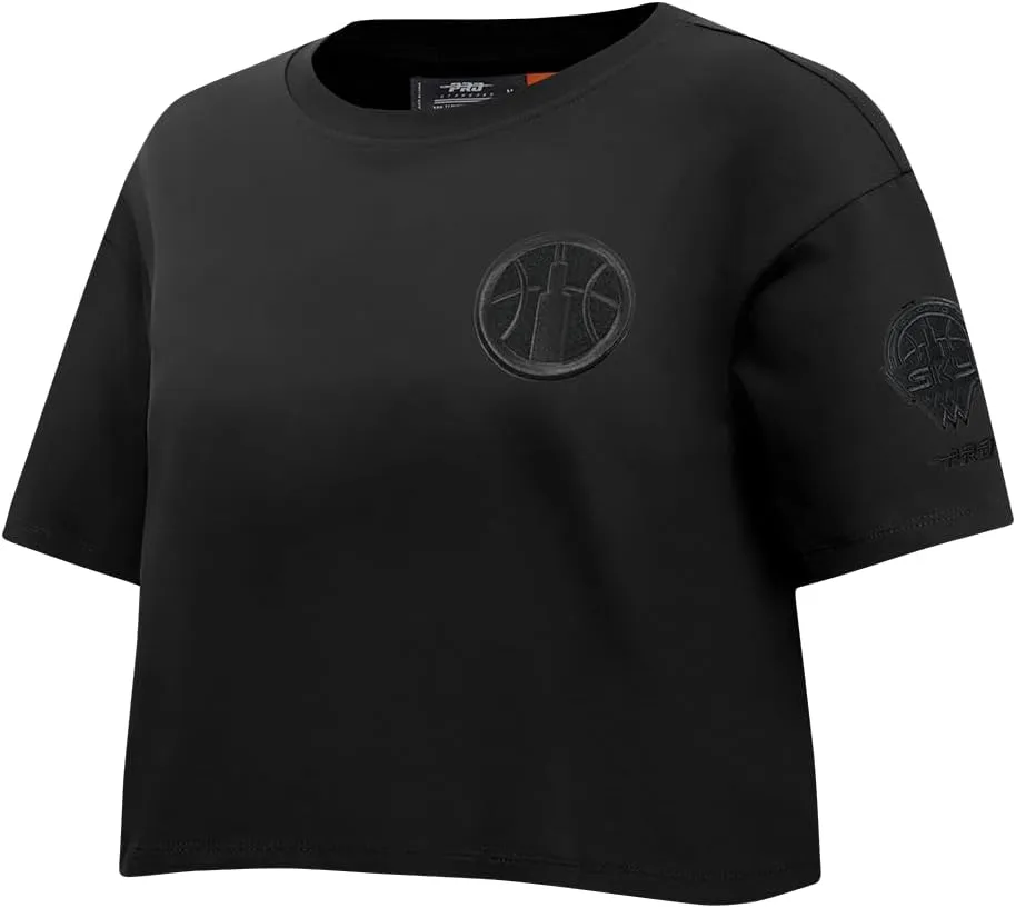 Womens WNBA Classic Triple Black Cotton Short Sleeve Boxy Tee