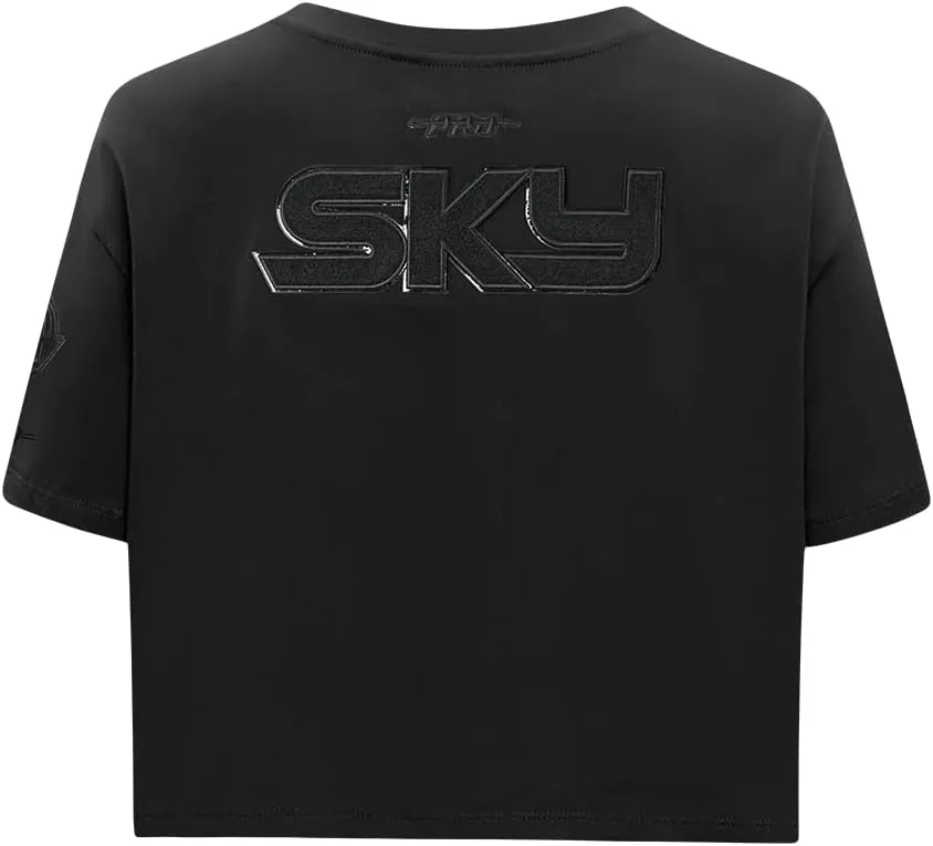 Womens WNBA Classic Triple Black Cotton Short Sleeve Boxy Tee