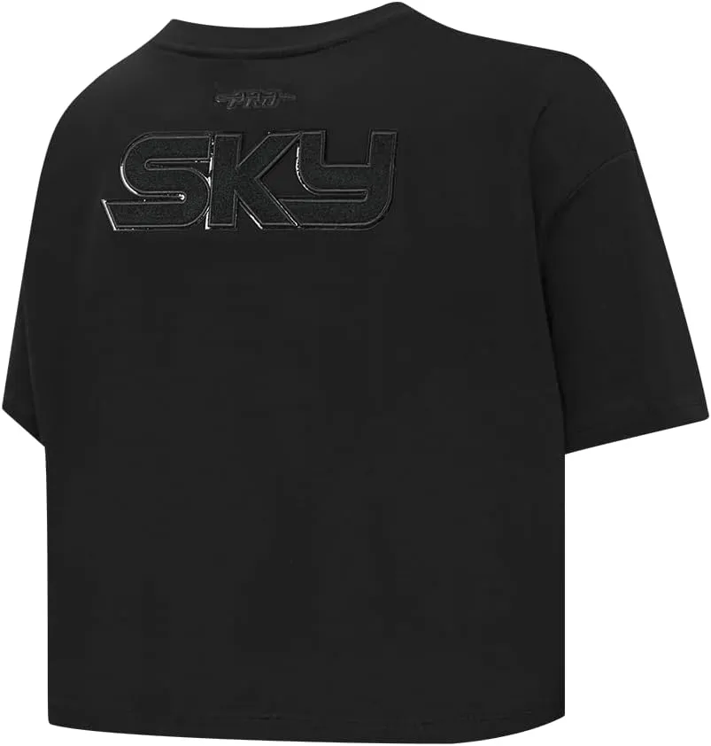 Womens WNBA Classic Triple Black Cotton Short Sleeve Boxy Tee