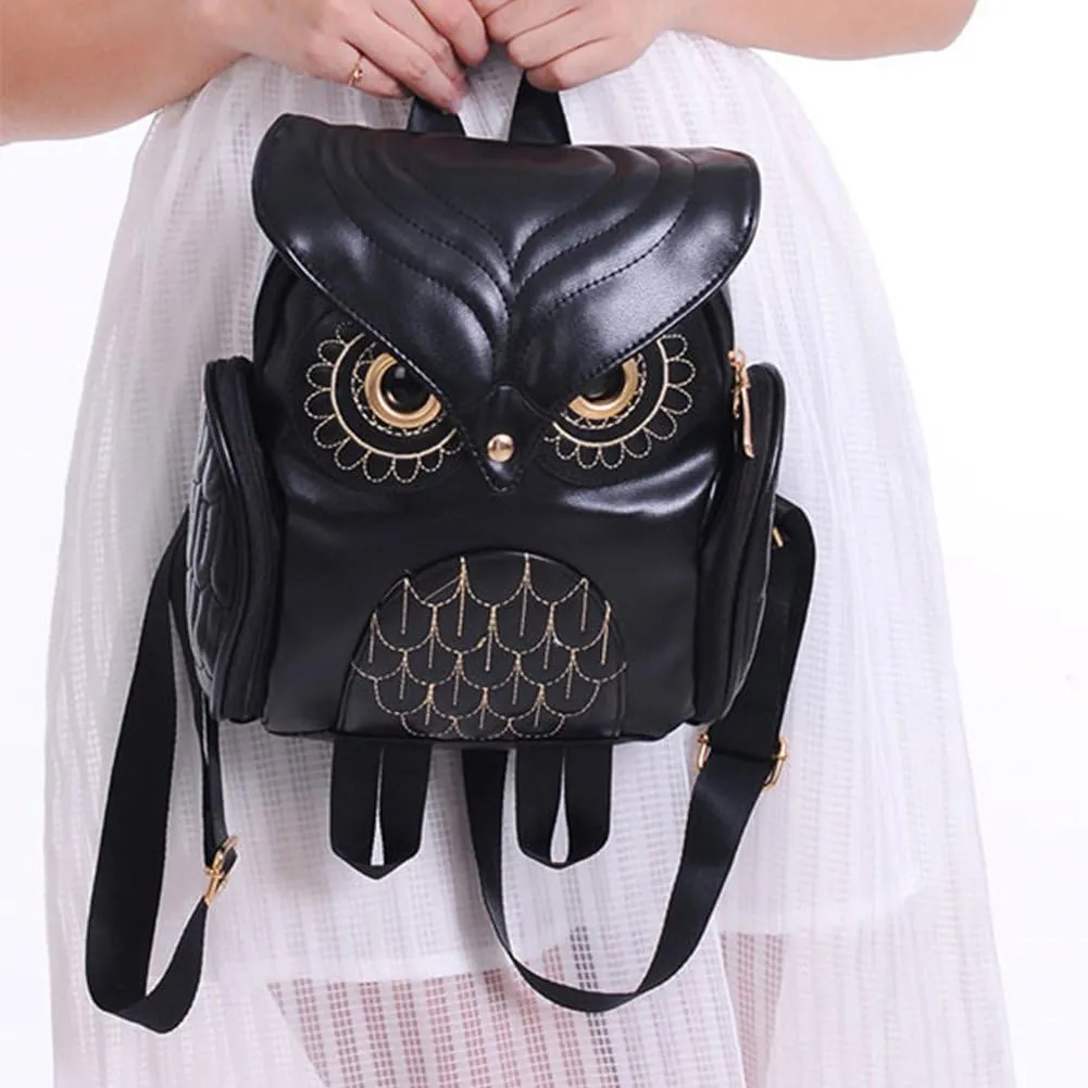 WYSBAOSHU Fashion Owl Backpack Women Pu Leather Mini Bag
