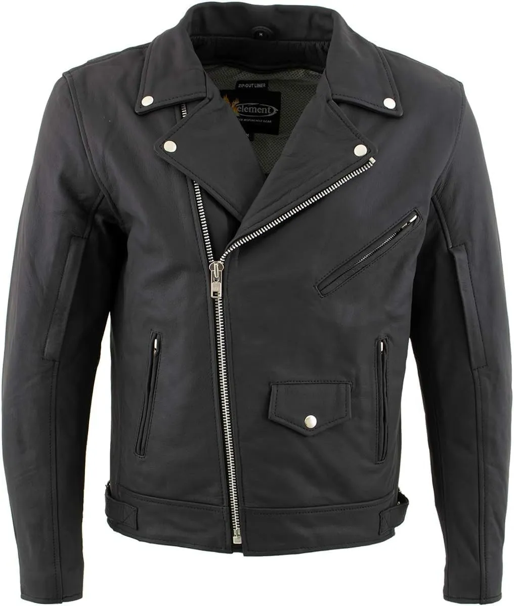 Xelement 'Reaper' Motorcycle Jacket with Reflective Skulls - Premium Buffalo Leather Jacket for Men - BXU10580
