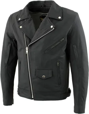 Xelement 'Reaper' Motorcycle Jacket with Reflective Skulls - Premium Buffalo Leather Jacket for Men - BXU10580