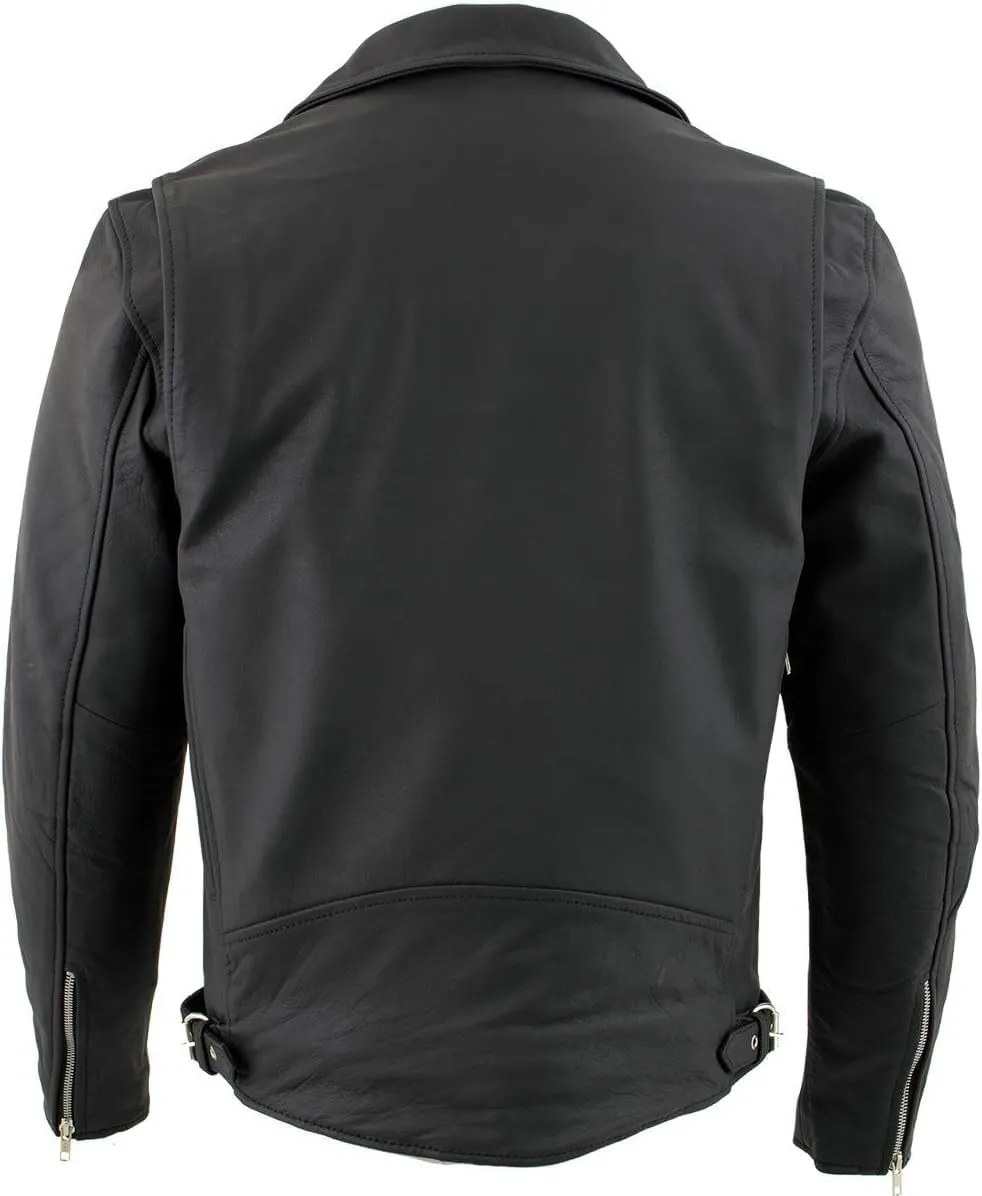 Xelement 'Reaper' Motorcycle Jacket with Reflective Skulls - Premium Buffalo Leather Jacket for Men - BXU10580
