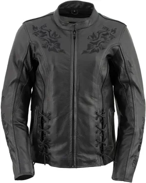 Xelement XS2030 'Gemma' Women's Leather Street Bike Motorcycle Jacket
