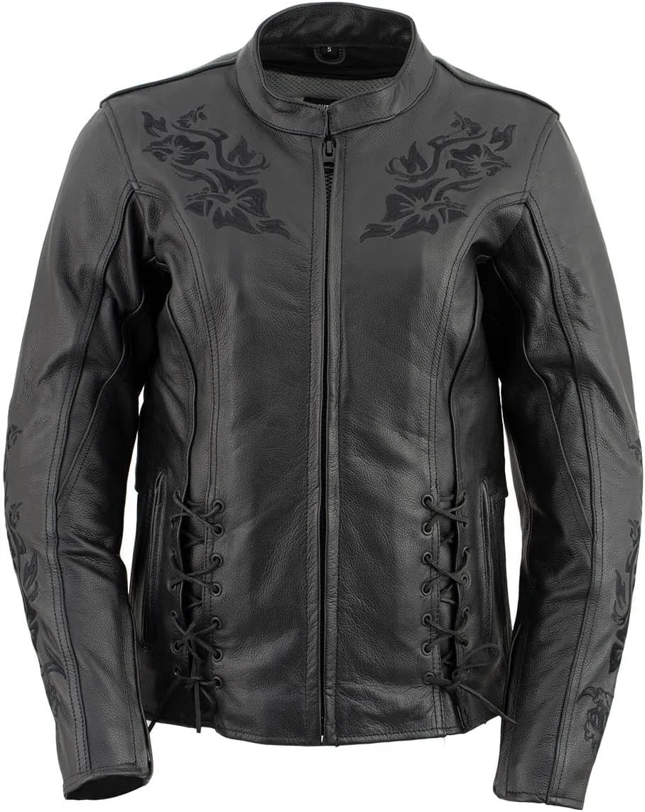 Xelement XS2030 'Gemma' Women's Leather Street Bike Motorcycle Jacket