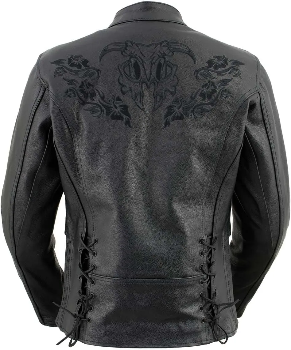 Xelement XS2030 'Gemma' Women's Leather Street Bike Motorcycle Jacket