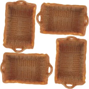 YARNOW 4sets 4pcs Miniature Resin Baskets Scale Dollhouse Decorative Accessory Adorable Fruit Vegetable Model for Rooms Realistic Design for Home 4pcs*4