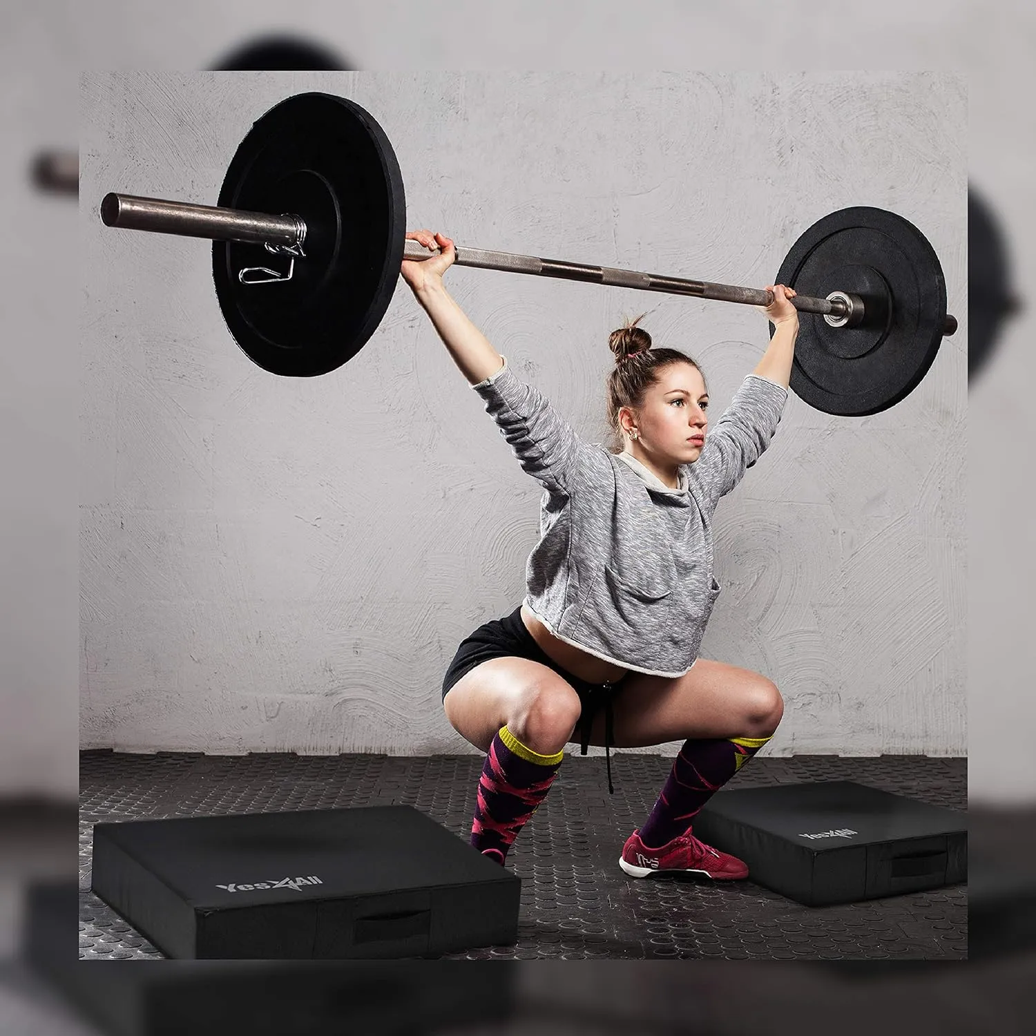 Yes4All Silencer Drop Pads/Weightlifting Drop Pads with PVC Cover & Easy Carry Handles – Sold in PairsVariation Theme