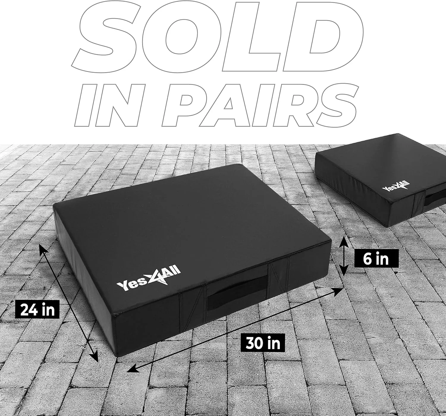 Yes4All Silencer Drop Pads/Weightlifting Drop Pads with PVC Cover & Easy Carry Handles – Sold in PairsVariation Theme