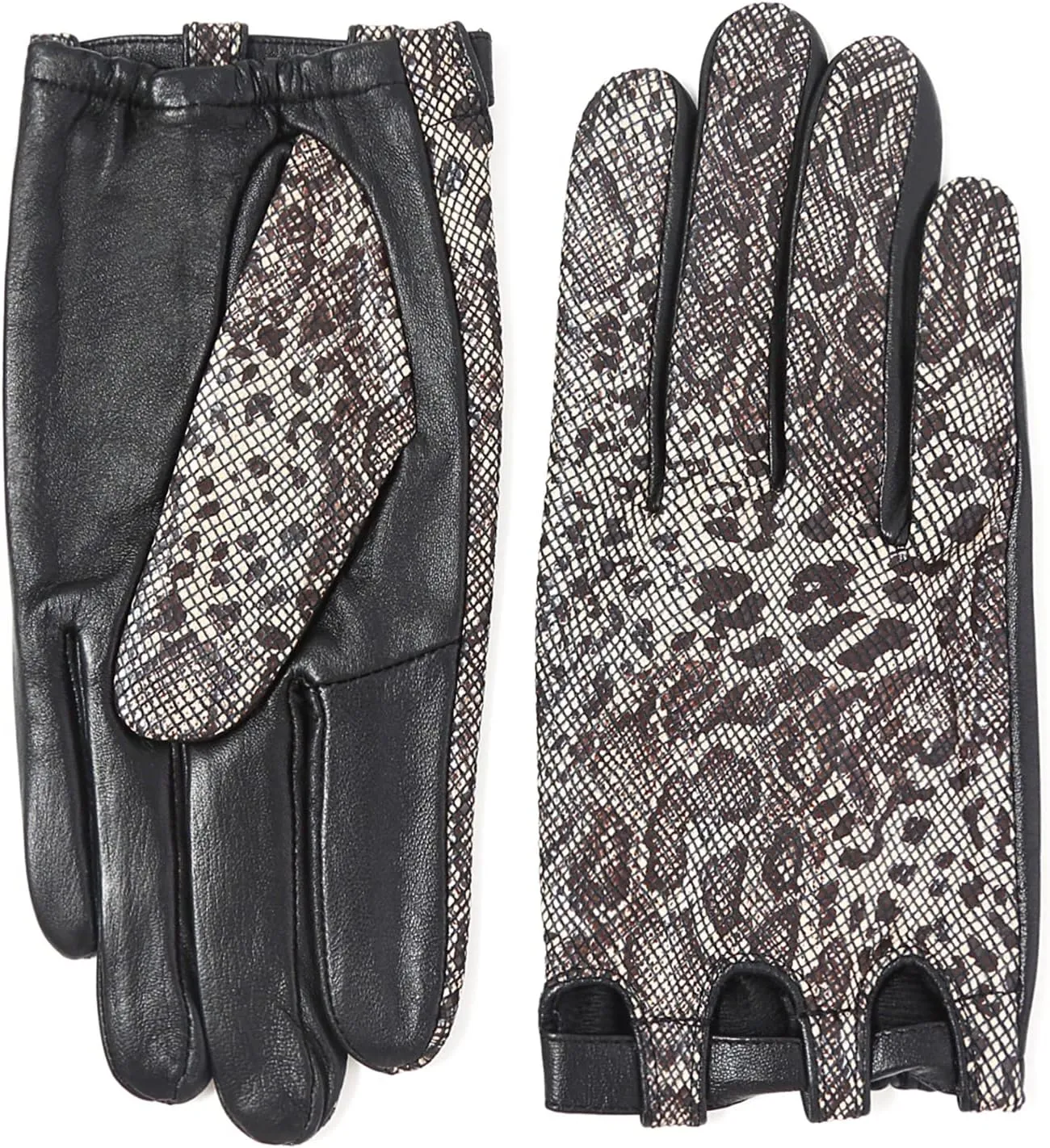 YISEVEN Women’s Sheepskin Leather Gloves with Floral Embroidery and Animal Print