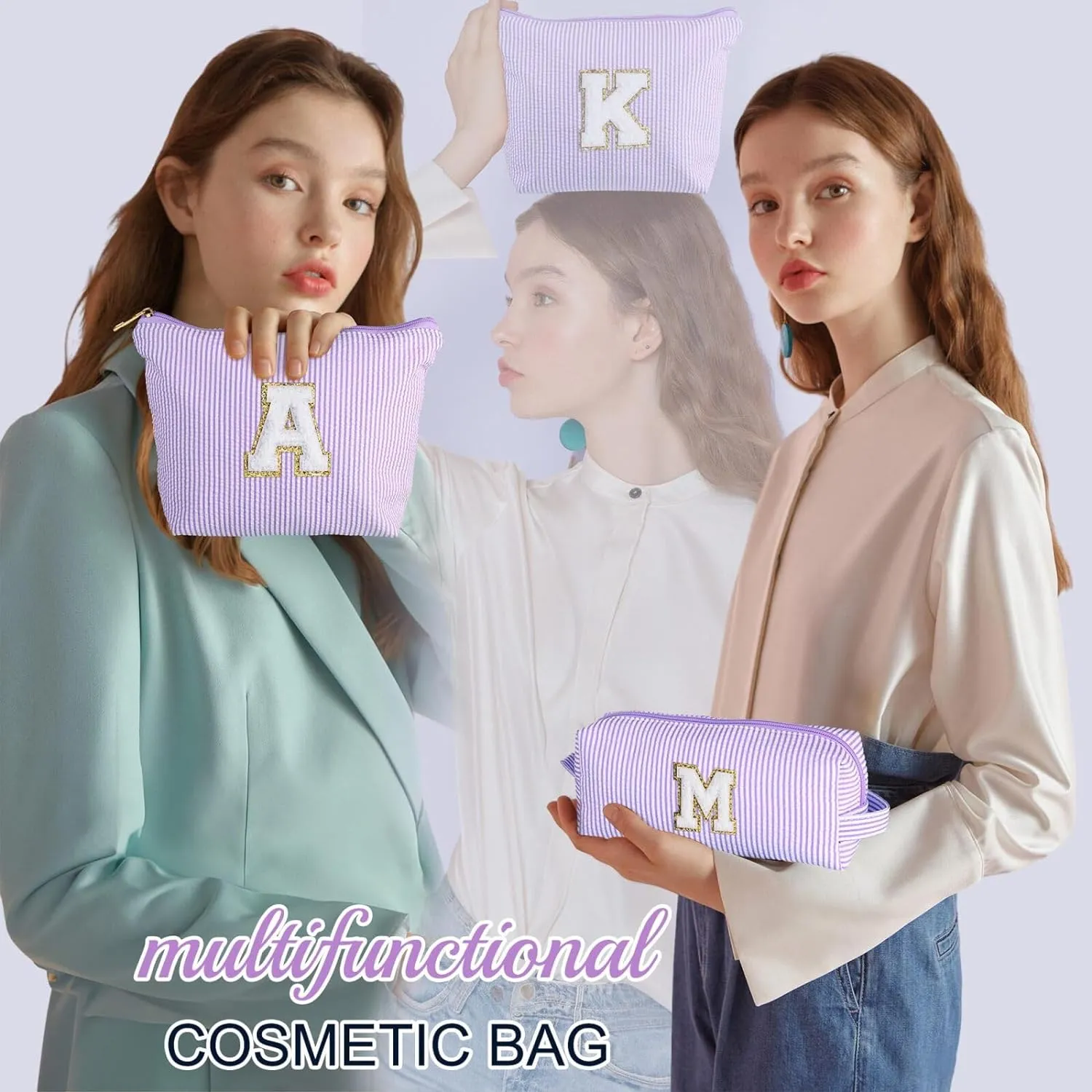 YOOLIFE Makeup Bag for Women - Personalized Makeup Pouch for Girlfriend Bridesmaid Wife | Travel Toiletry Bag for Her Mom | Skin Care Bag Birthday Gift for Sister Friend Mini Makeup Bag Sweet 16 Gifts