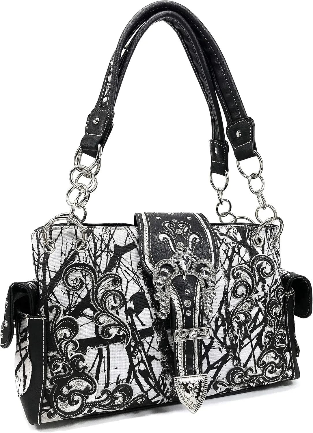 Zelris Camouflage Shine Glow Buckle Women Conceal Carry Shoulder Handbag