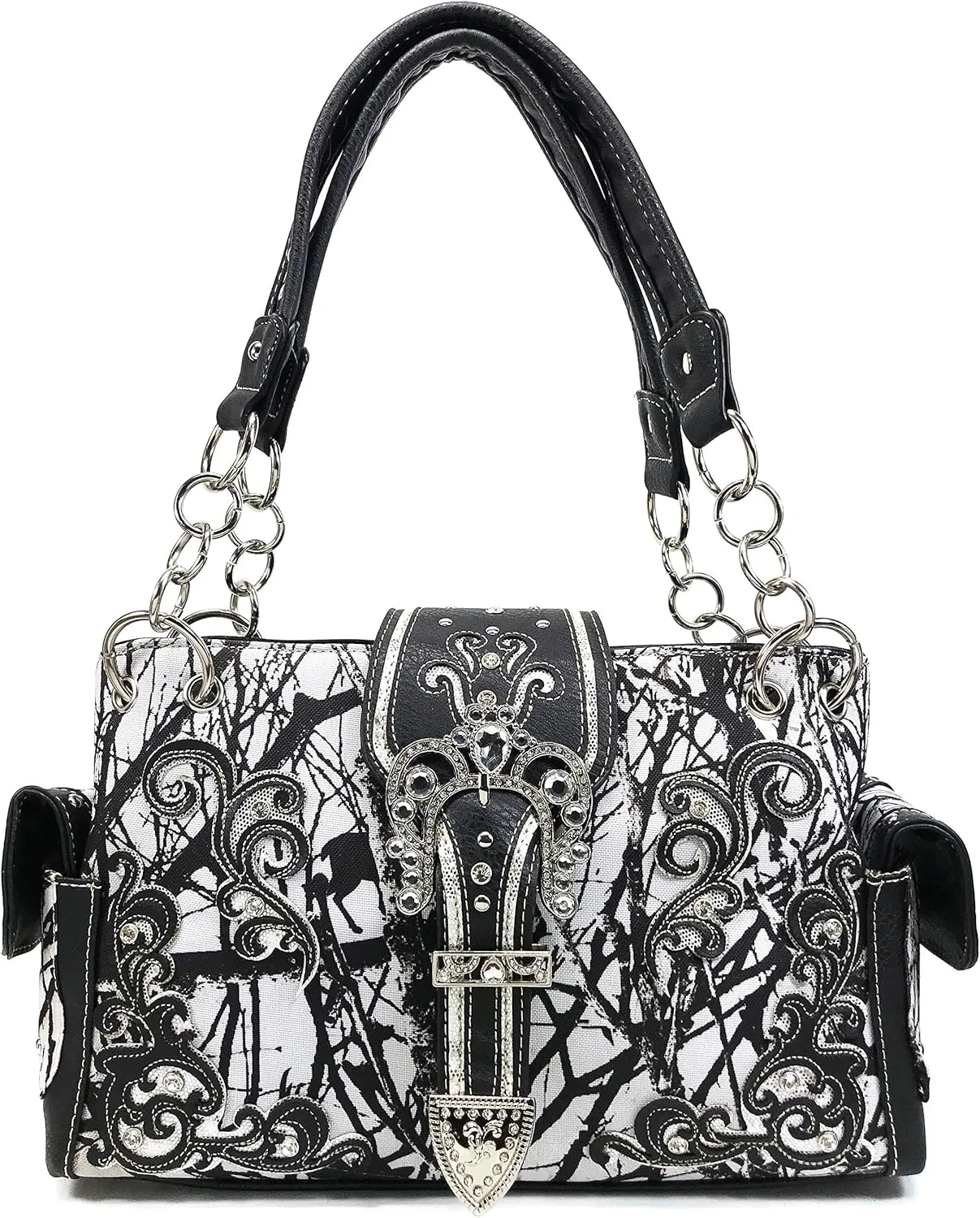 Zelris Camouflage Shine Glow Buckle Women Conceal Carry Shoulder Handbag