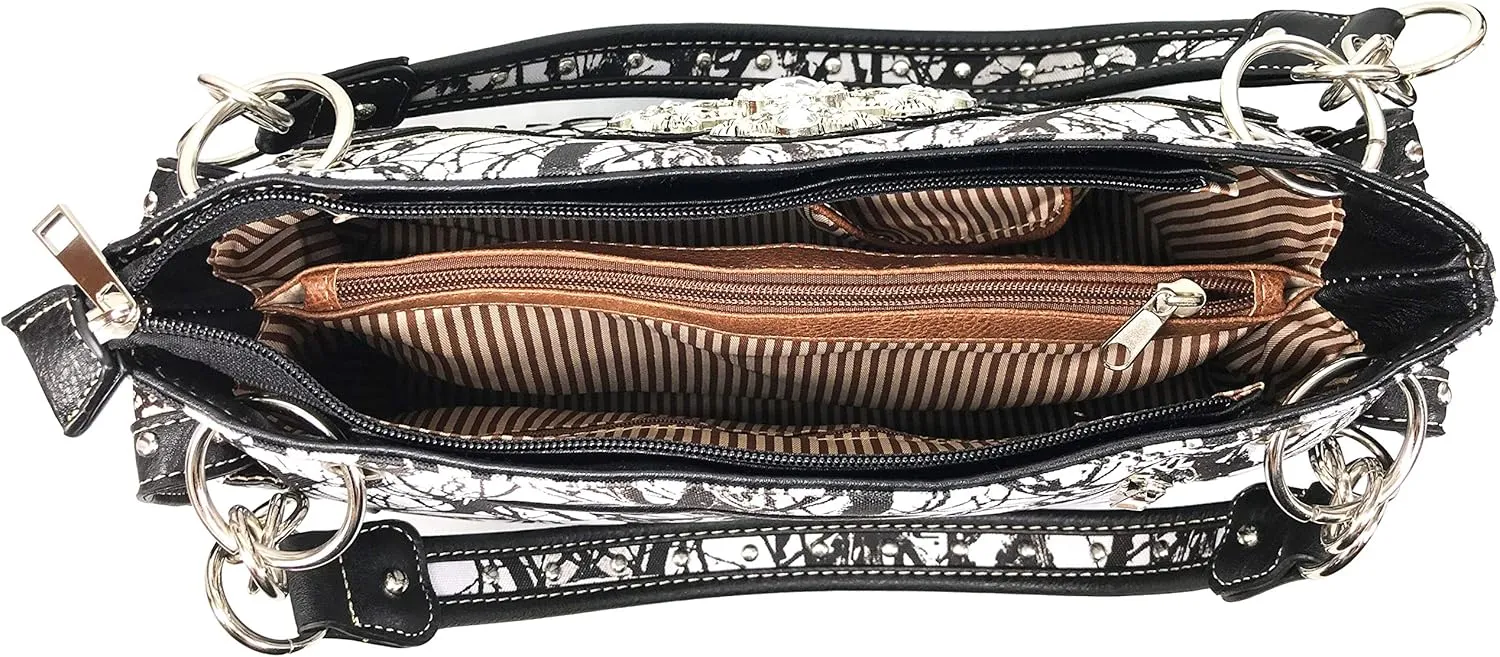 Zelris Camouflage Shine Glow Buckle Women Conceal Carry Shoulder Handbag