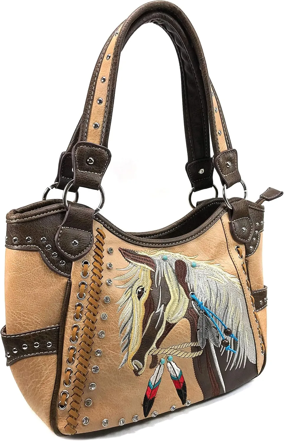 Zelris Dakota Dales Pony Horse Embroidery Mane Western Country Women Conceal Carry Tote Purse Handbag